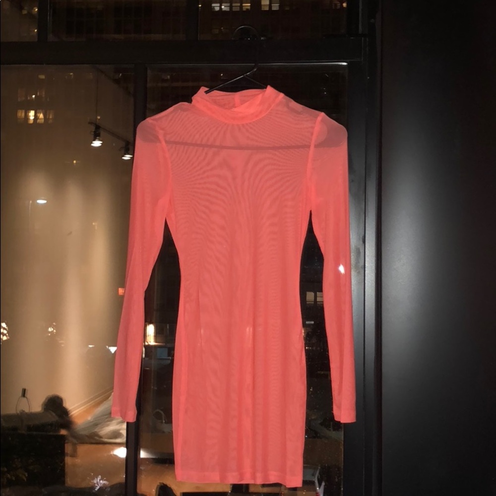 Orange mesh swim cover up NEVER WORN